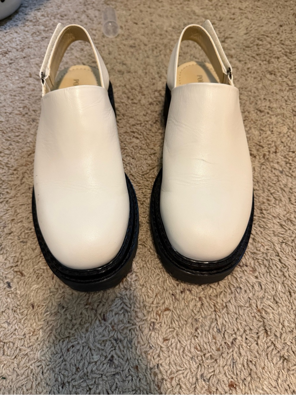 Poppy Barley slingback mules in light cream